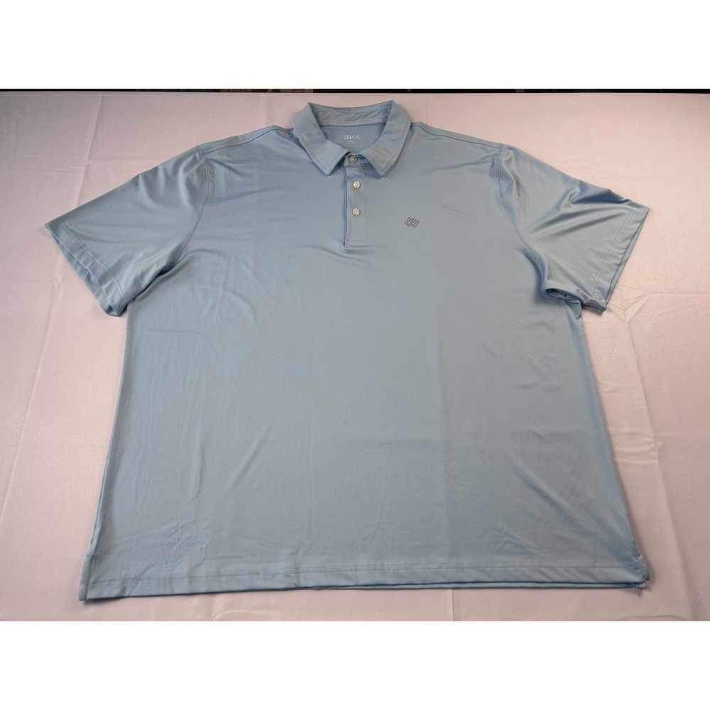 Zelos Polo Shirt Men's XXL Light Blue Athletic Stretch‎ Casual Golf Minimalist